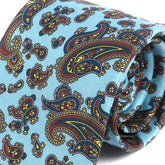 Light Blue Frederick Bold Paisley IMS Motif Print Tie - Tie Doctor